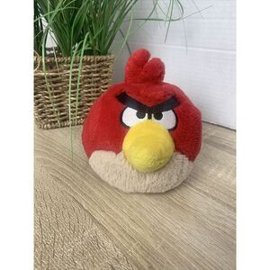 Angry Birds Plush Terence Red Bird Stuffed‎ Animal Toy 5" T Big Brother NO SOUND